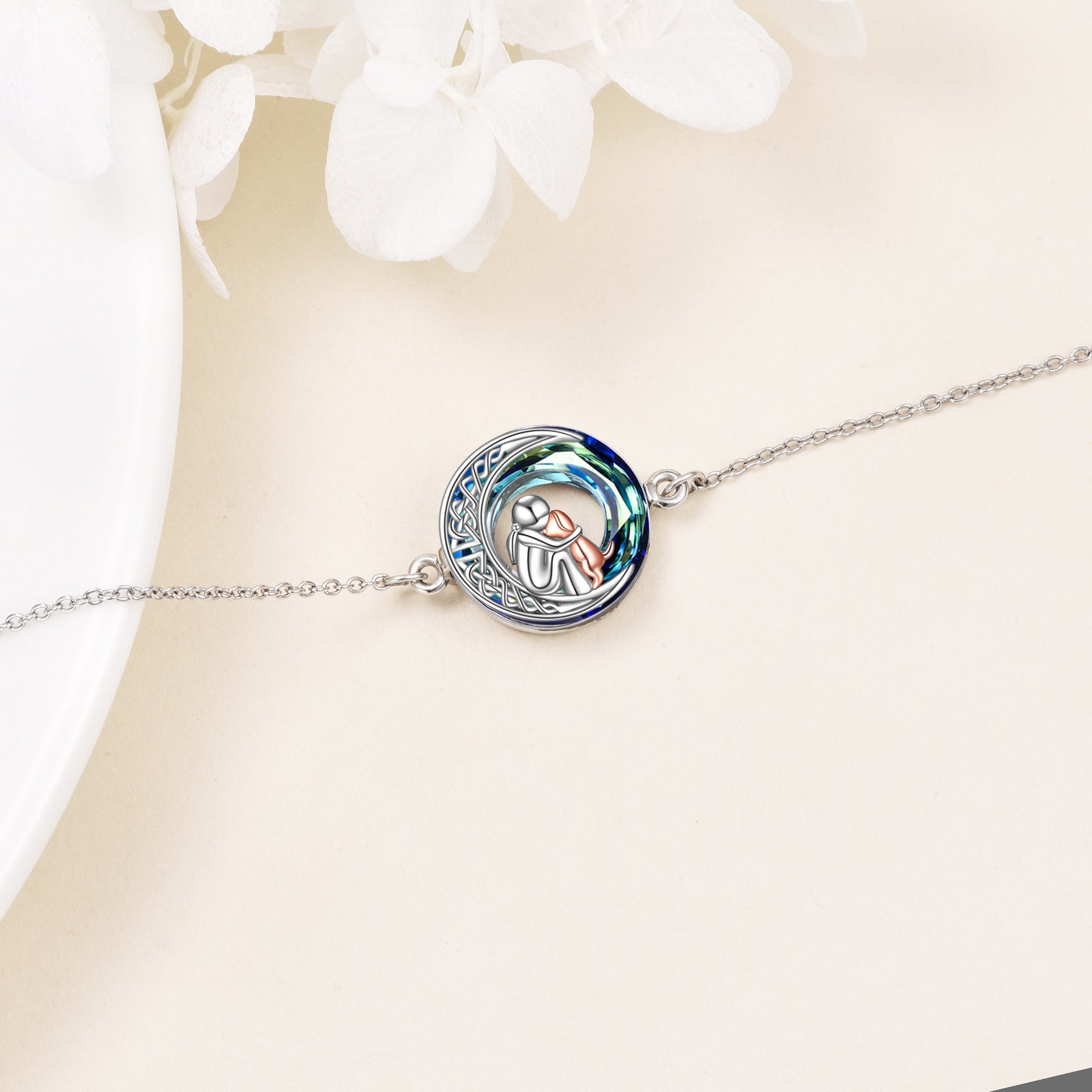 Sterling Silver Adjustable Dog Charm Bracelet