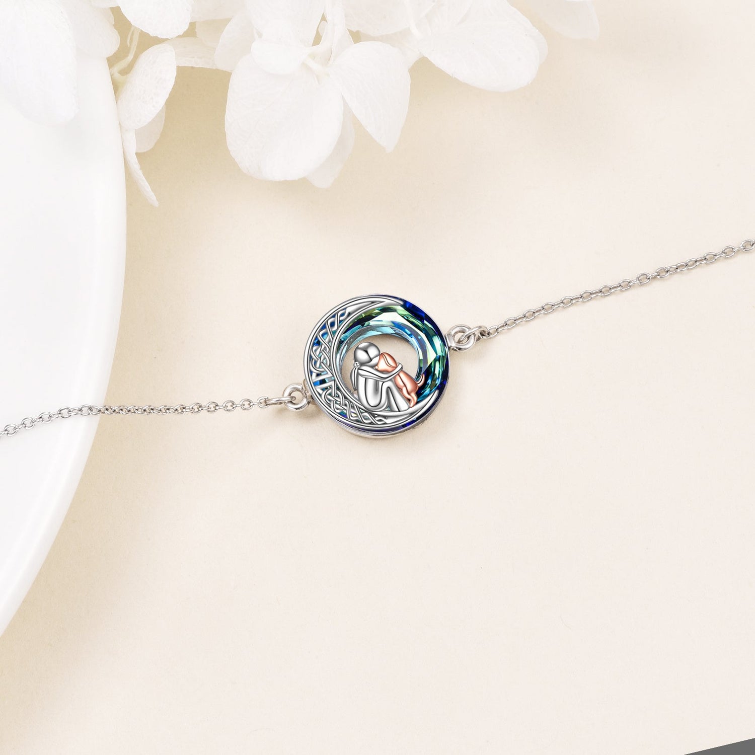 Sterling Silver Adjustable Dog Charm Bracelet