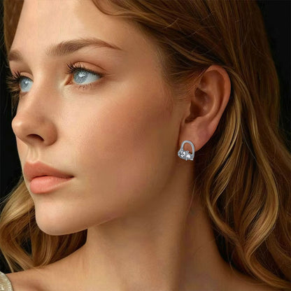 925 Silver Sleeping Puppy Stud Earrings