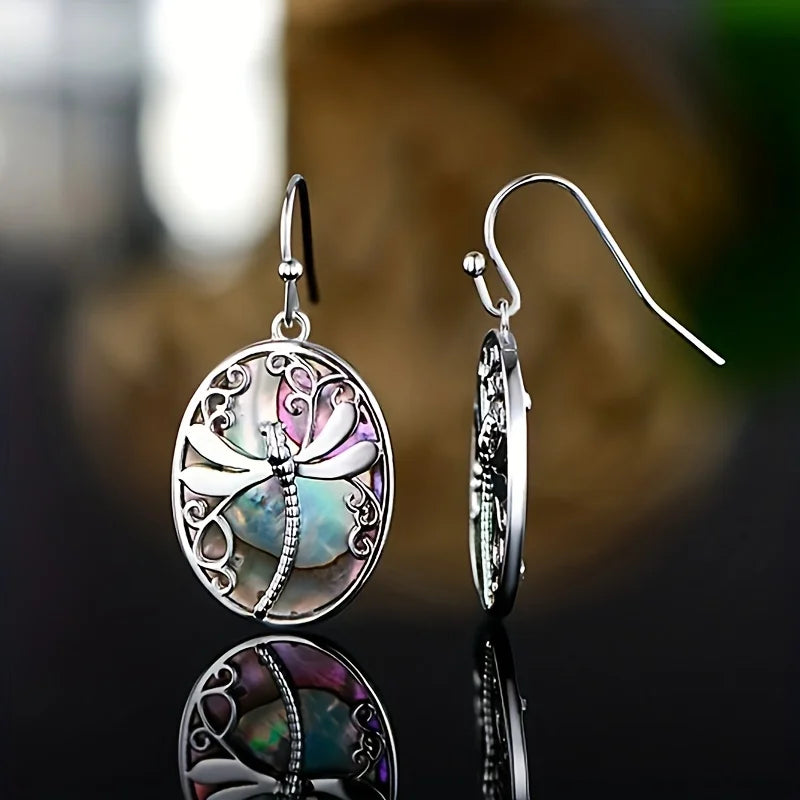 Abalone Shell Dragonfly Earrings – Symbol of Renewal &amp; Grace