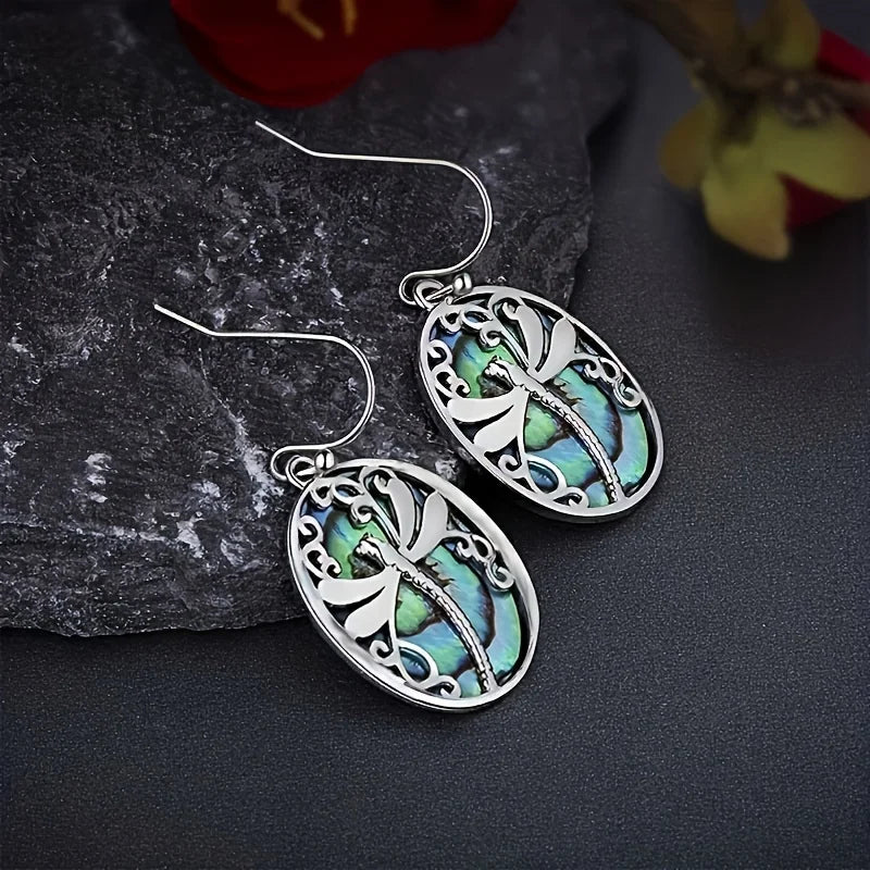 Abalone Shell Dragonfly Earrings – Symbol of Renewal &amp; Grace