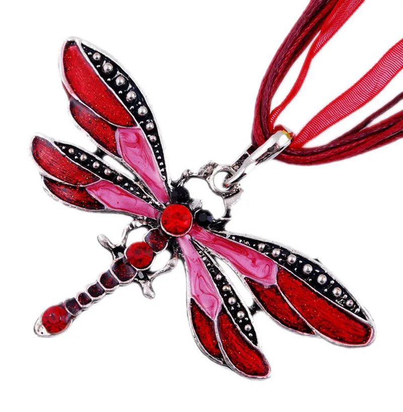 Crystal Dragonfly Pendant Necklace