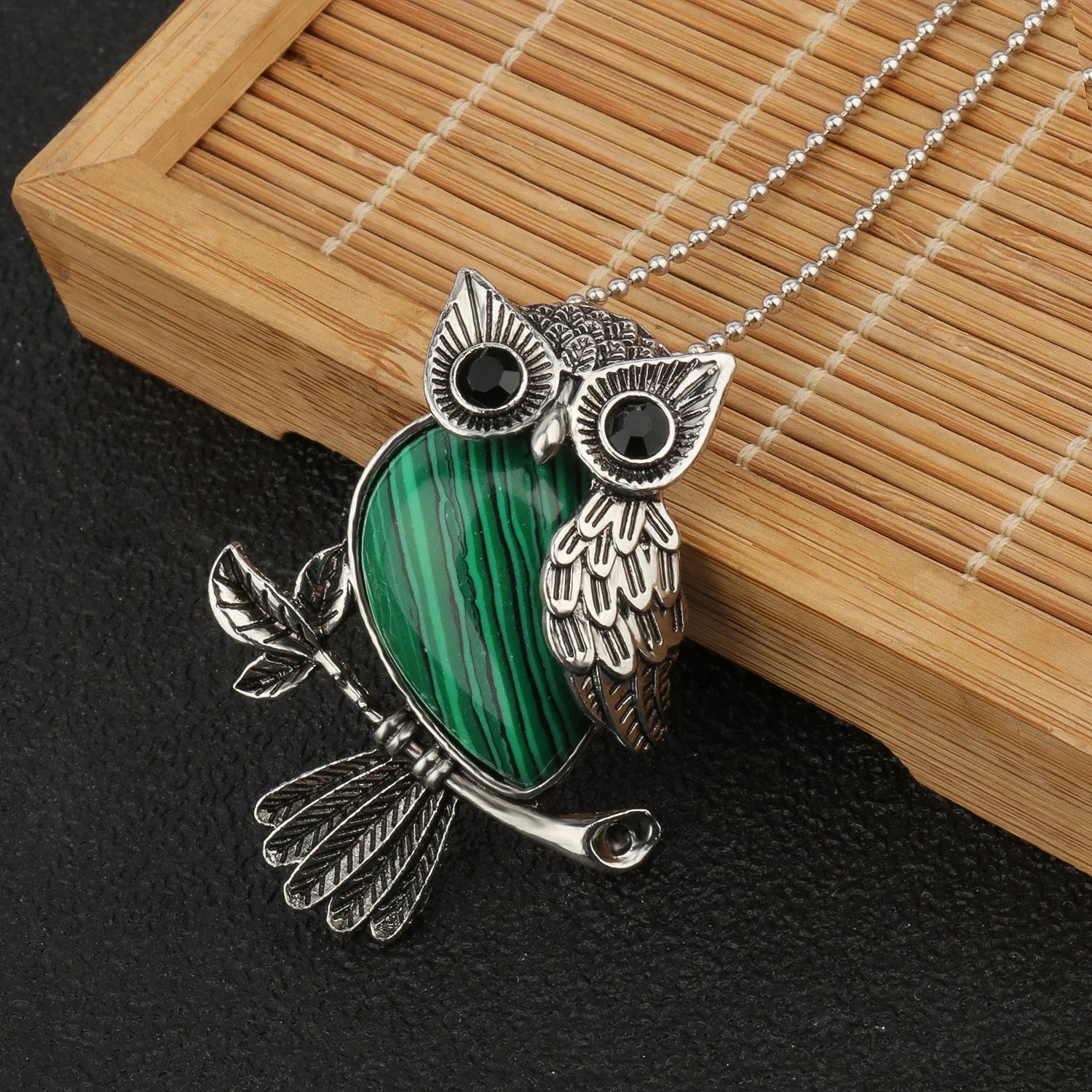 Crystal Owl Wisdom Pendant Necklace
