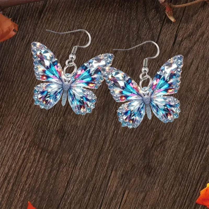 Sparkling Butterfly Statement Earrings