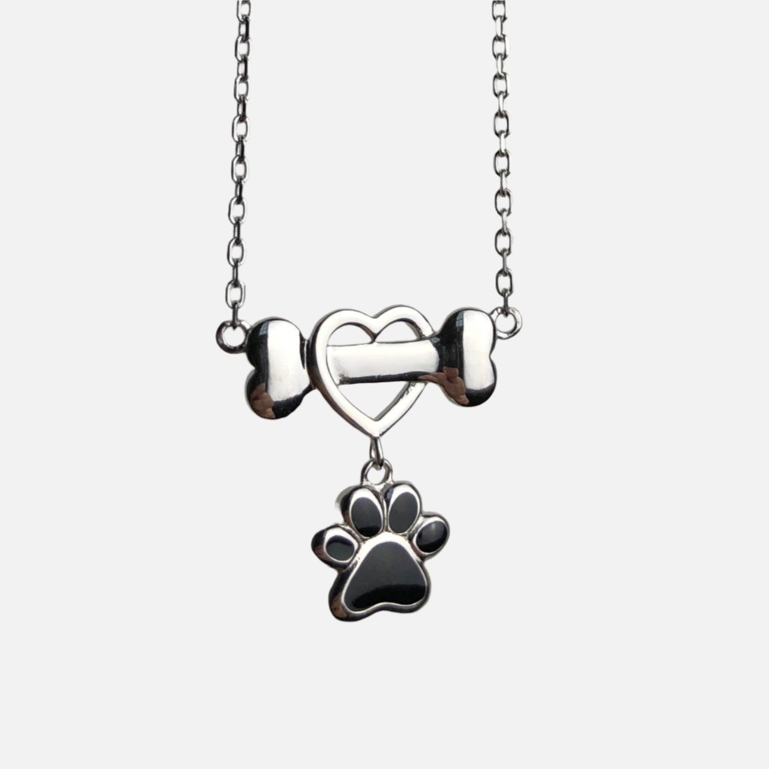 Dainty Dog Paw Necklace in Stainless Steel