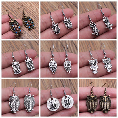 Vintage Owl Bohemian Dangle Earrings
