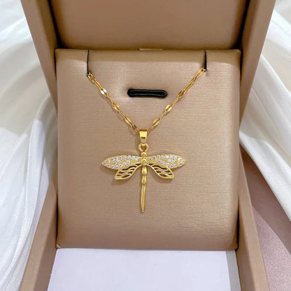 Crystal Dragonfly Necklace – Symbol of Transformation &amp; Beauty