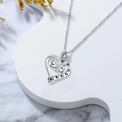 2-Piece Jewelry Set with Paw, Heart &amp; Bone Charms