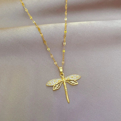 Crystal Dragonfly Necklace – Symbol of Transformation &amp; Beauty