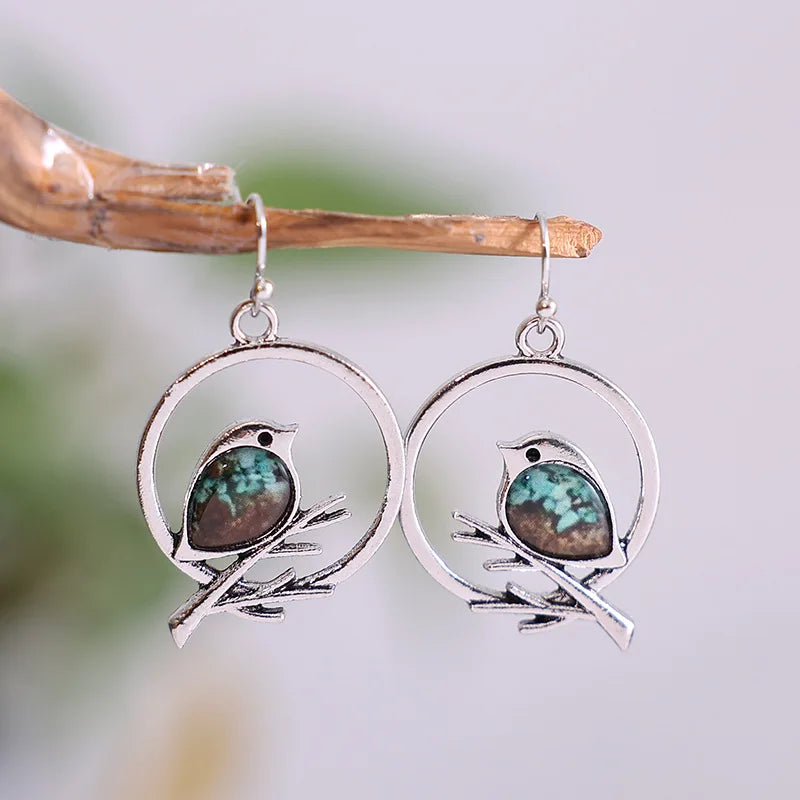 Vintage Bird on Branch Earrings – Symbol of Freedom &amp; Serenity