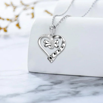 2-Piece Jewelry Set with Paw, Heart &amp; Bone Charms