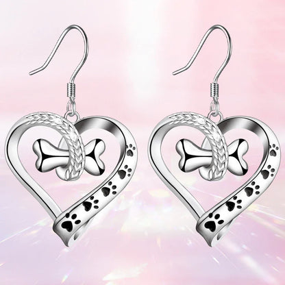 2-Piece Jewelry Set with Paw, Heart &amp; Bone Charms