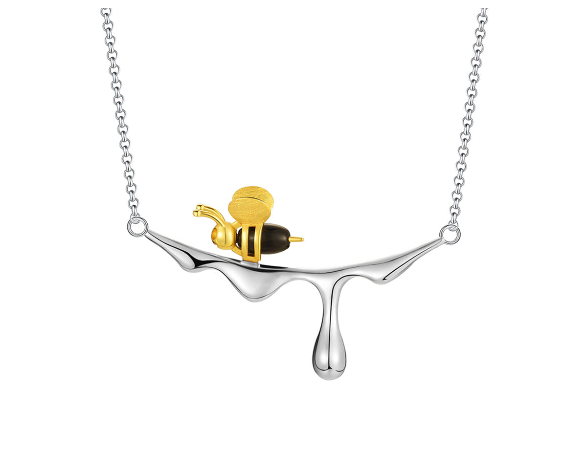 Dripping Honey &amp; Bee Necklace