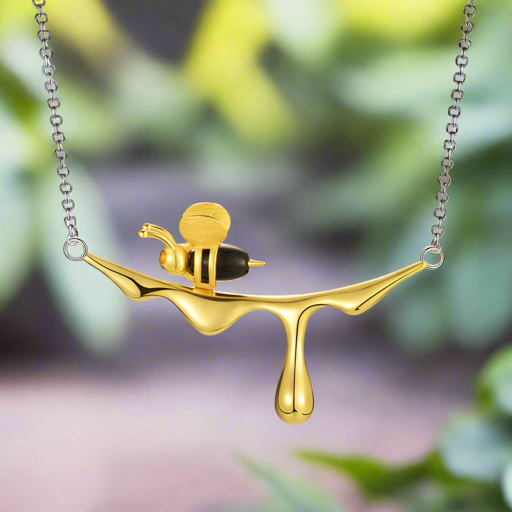 Dripping Honey &amp; Bee Necklace