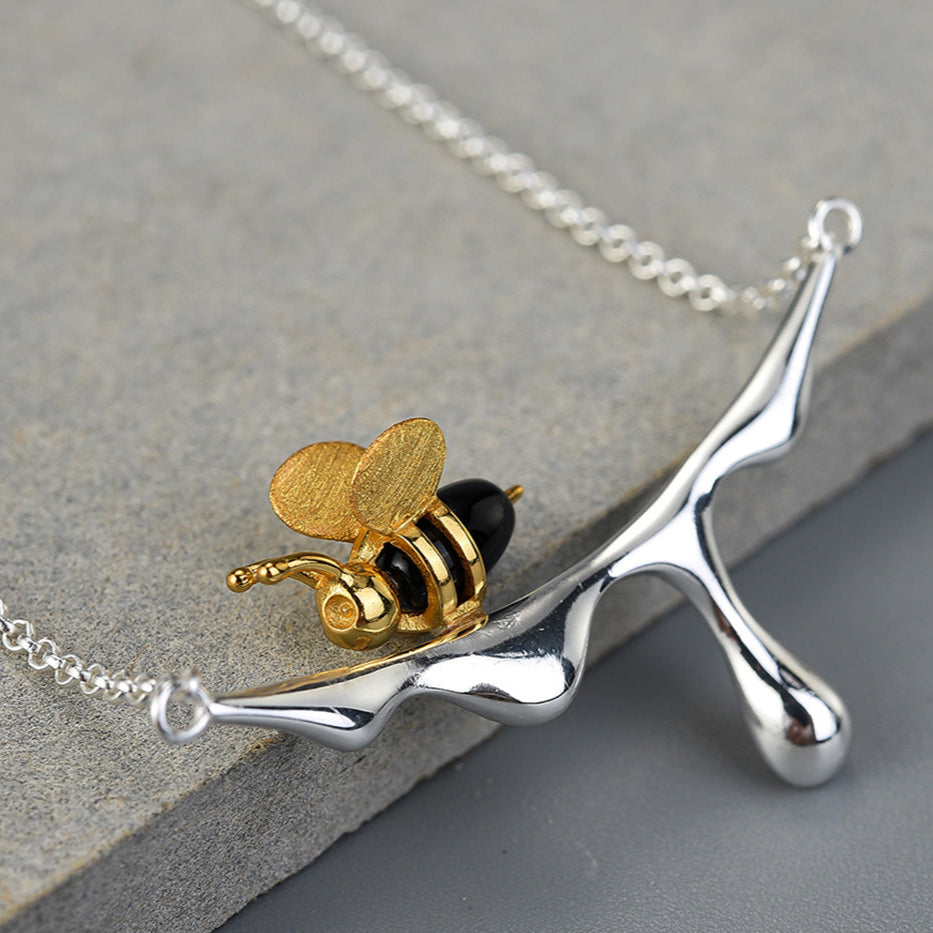 Dripping Honey &amp; Bee Necklace