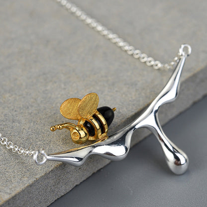 Dripping Honey &amp; Bee Necklace