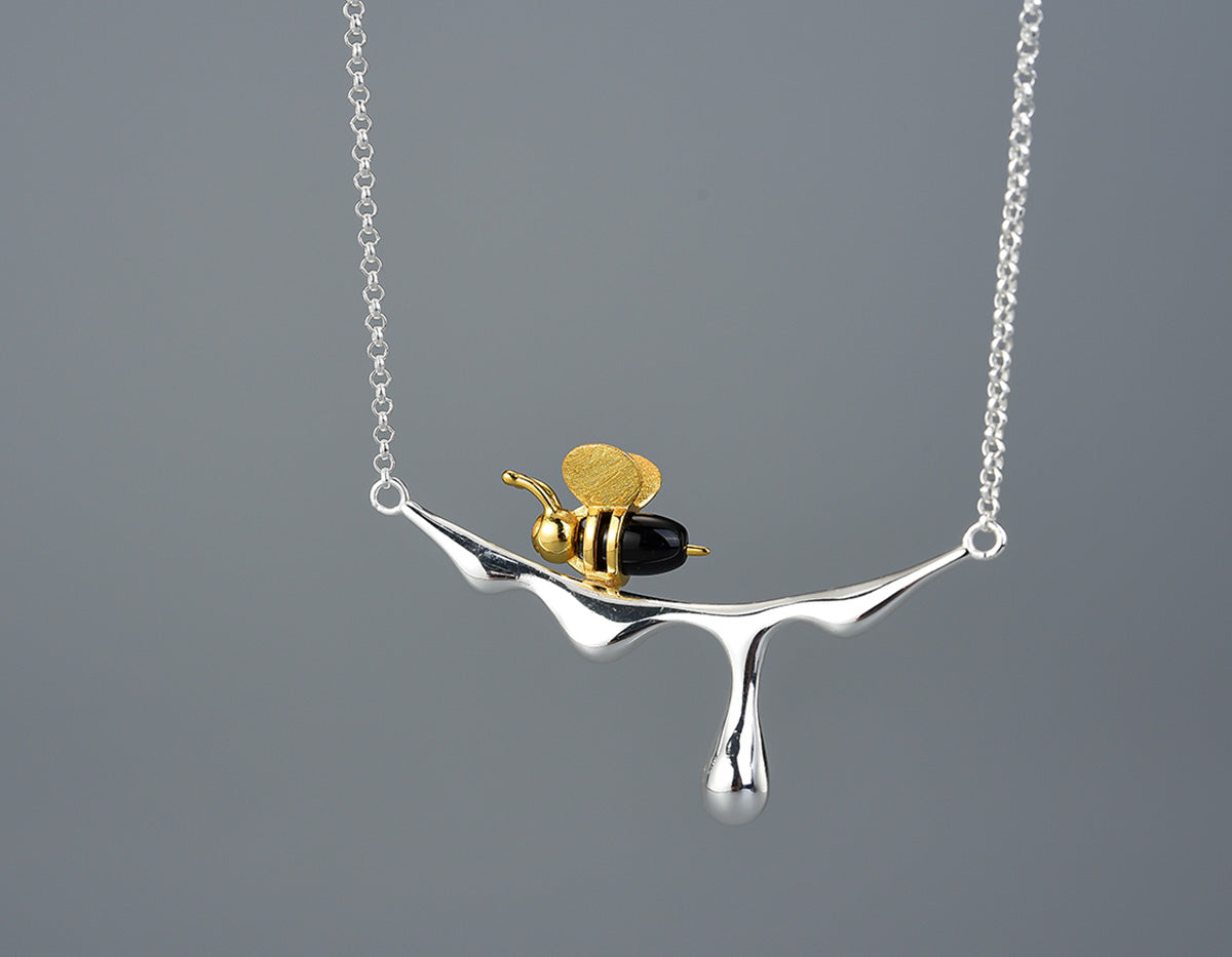 Dripping Honey &amp; Bee Necklace