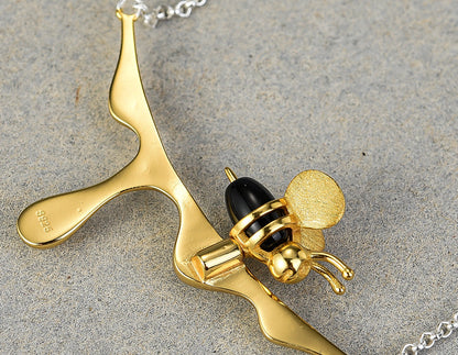 Dripping Honey &amp; Bee Necklace