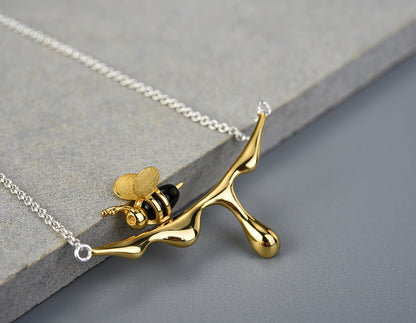 Dripping Honey &amp; Bee Necklace