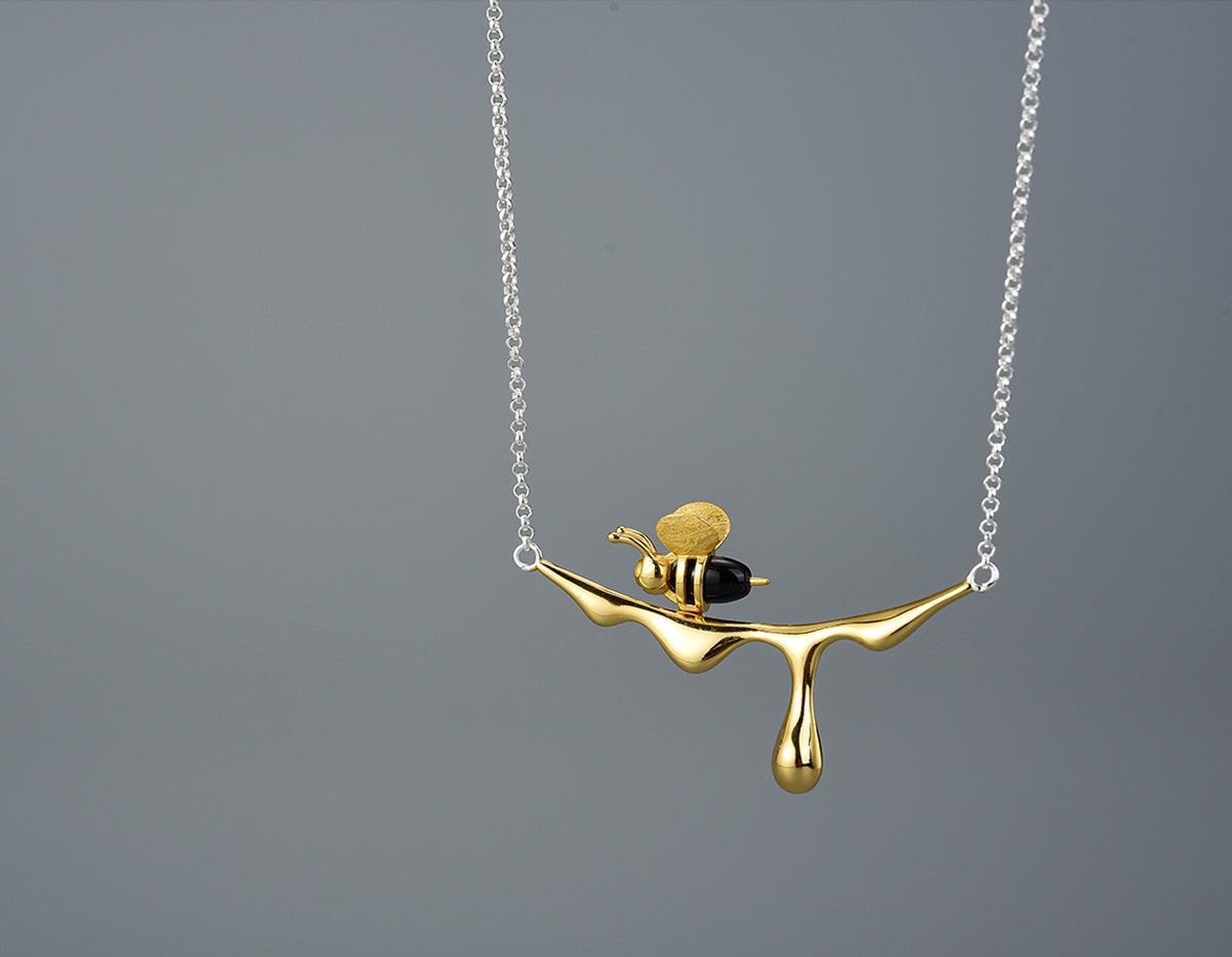 Dripping Honey &amp; Bee Necklace
