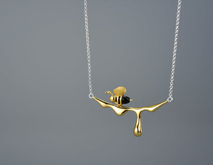 Dripping Honey &amp; Bee Necklace