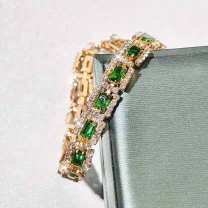 Emerald Green Statement Bracelet | Gold